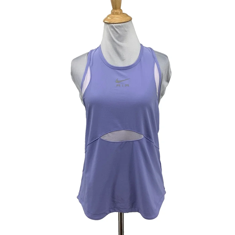Nike Tank Top Women S Small Dri Fit Air Running Performance Semi Oval Mesh Panel